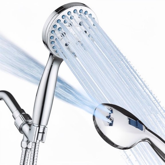 ATUPEN 4'' Shower Head with Handheld,High Pressure 7 Spray Mode Chrome Showerhead Clean Tub,Tile & Pets