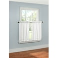thumbnail image 2 of Thermavoile Rhapsody Lined Rod Pocket Curtain Tier Pair Window Dressing 54 x 24 in White, 2 of 2