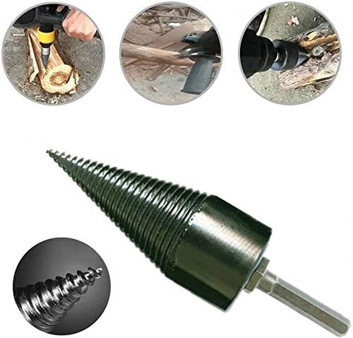 32 mm Heavy Wood Drill Bit Firewood Splitter U Anti-Skid Thread U Screw Splitting Cone Screw Cone Driver Fire Wood Log Splitter + Hex Shank Handle