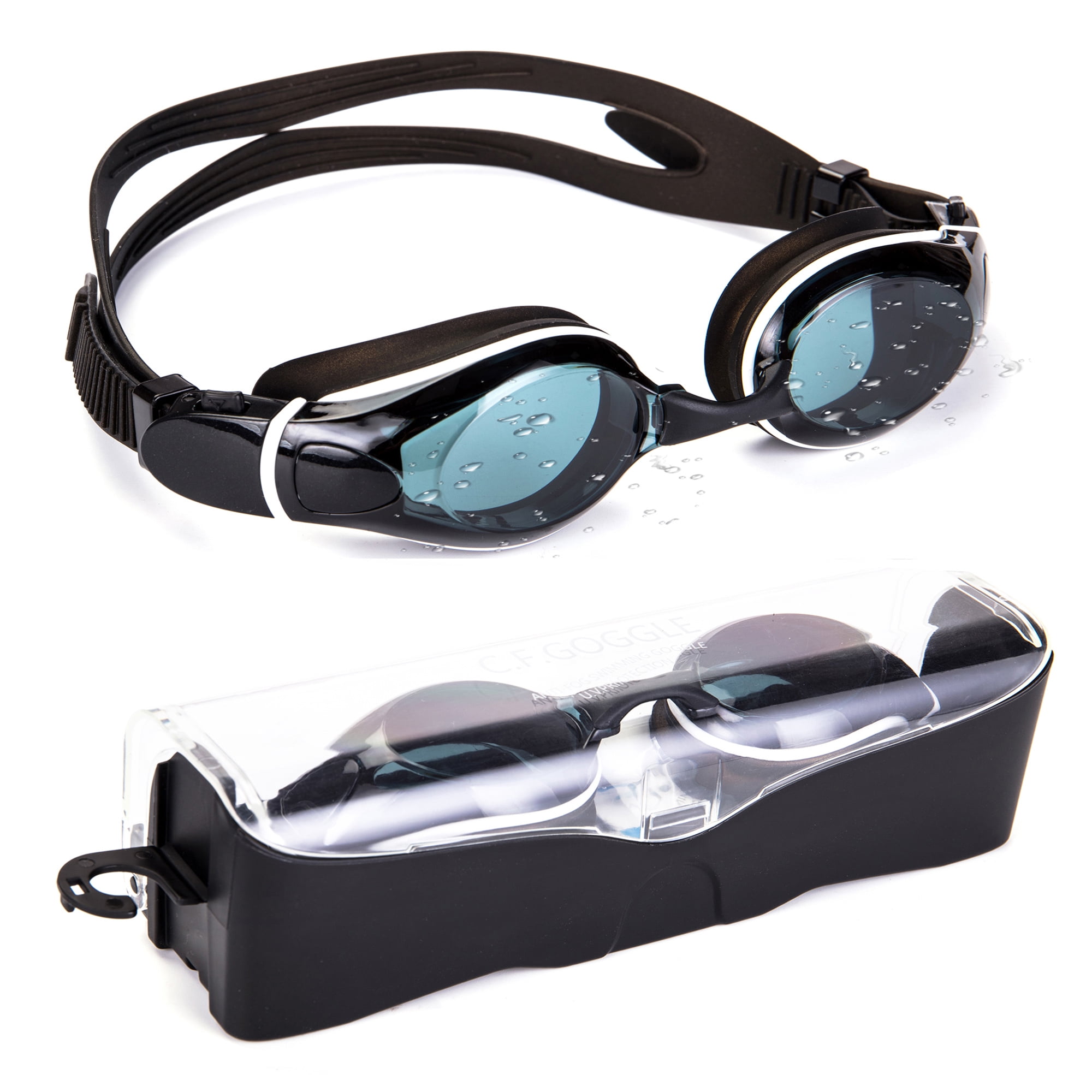 LELINTA Kids Swim Goggles, Swimming Goggles for Kids with Case,Wide View No Leaking Anti Fog UV