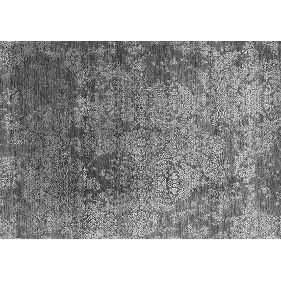Ahgly Company Indoor Rectangle Oriental Gray Industrial Area Rugs, 2' x 3'