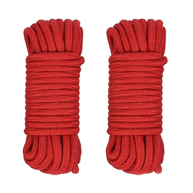 8PCS Green Cuerda de algodón suave de 10m, cuerda larga multiusos, cordón trenzado grueso para acampada, jardinería, manualidades, 2 uds.