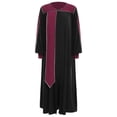 thumbnail image 3 of YONGHS Robes de Clerc d'Église pour Femmes Robes de Choeur à Blocs de Couleur Fermeture Éclair devant Robe de Pasteur Prêtre Prédicateur Noir L, 3 of 6