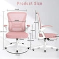 thumbnail image 3 of naspaluro Ergonomic Office Chair, Computer Chair with Adjustable Height, Flip-Up Arms and Lumbar Support, Breathable Mesh Desk Chair for Home Study Working (Without Headrest, Pink), 3 of 7
