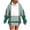 Light Blue, variant on Women's Multi-Tone Plaid Print Long Hoodie - Color-Blocked Pullover with Pocket, Drop Shoulder Casual Streetwear Blue