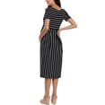 thumbnail image 4 of Ecavus Maternity Dress Short Sleeve Casual Pregnancy Dress Black White Stripe M, 4 of 4