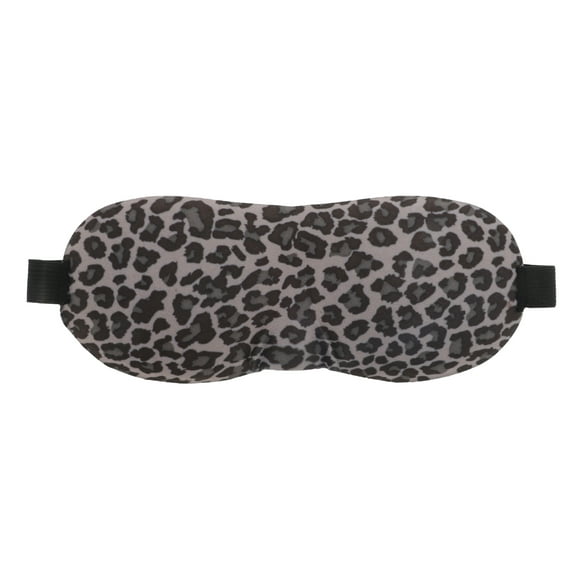 Unique Bargains 1 Pc Leopard Print 3D Eye Mask for Rest for Travel Black Polyester Sponge