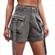 thumbnail image 1 of Shorts Vaqueros Cargo para Mujer - Shorts Casuales de Verano Vintage con Botones y Cremallera Añadido Gris XXL, 1 of 10
