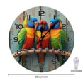 thumbnail image 2 of Birds Parrots Colorful Wall Clock 10 Inch Silent Non Ticking Round Wooden Clock Decoration for Living Room Kitchen Bedroom Bathroom Office Classroom, 2 of 8