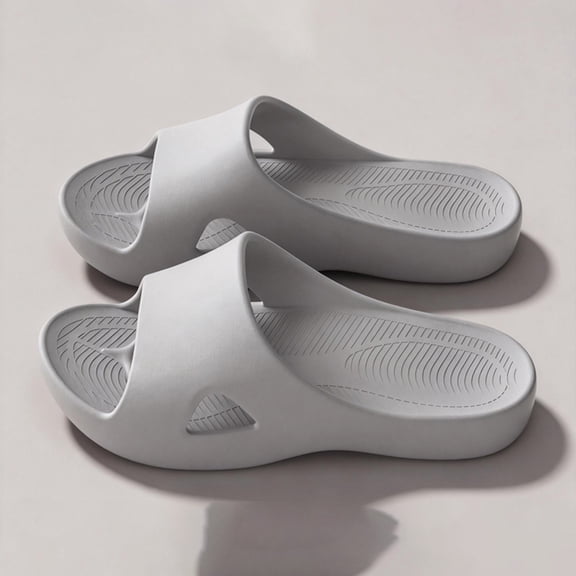 YOUYEDIAN House Slippers for Women Summer Indoor Shoes Trendy Comfy Sandals Outdoor Flip Flops (Gray)