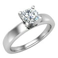 thumbnail image 1 of Solitaire Diamond Ring Fitted Band Style 14k White Gold 0.50 CT (G,VS), 1 of 5