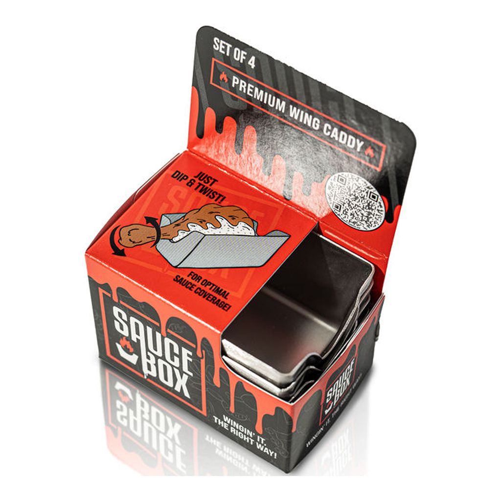 SAUCE BOX Stainless Steel Square Ramekin, 4 Count