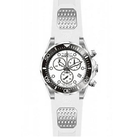- 11480 Men's Pro Diver White Dial White Rubber Strap Chronograph Dive Watch
