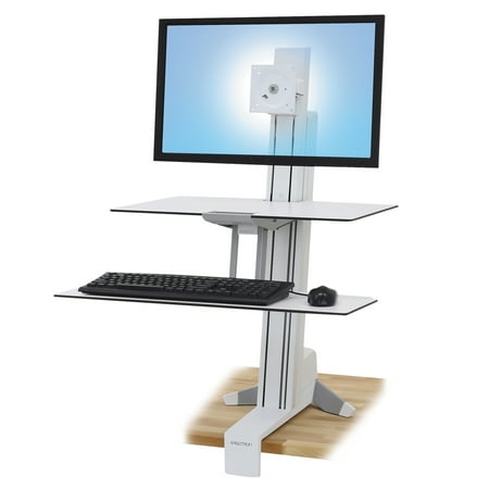 UPC: 0698833050394 | Ergotron 33-351-211 WorkFit-S Single HD with Worksurface+ – Stand for LCD display / keyboard / mouse – steel – white – screen size: 30 inch
