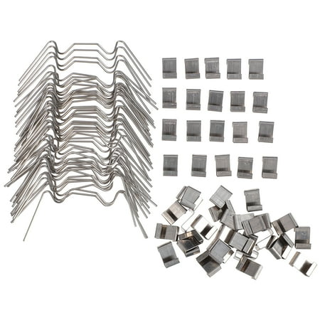 

Hongchegh 100Pcs Greenhouse Glazing Clip Stainless Steel W Type Clips