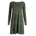 thumbnail image 4 of Gibobby Vestidos de sueter Vestido para mujer Cuello redondo Diario Casual Vestidos sueltos(Verde,XL), 4 of 5