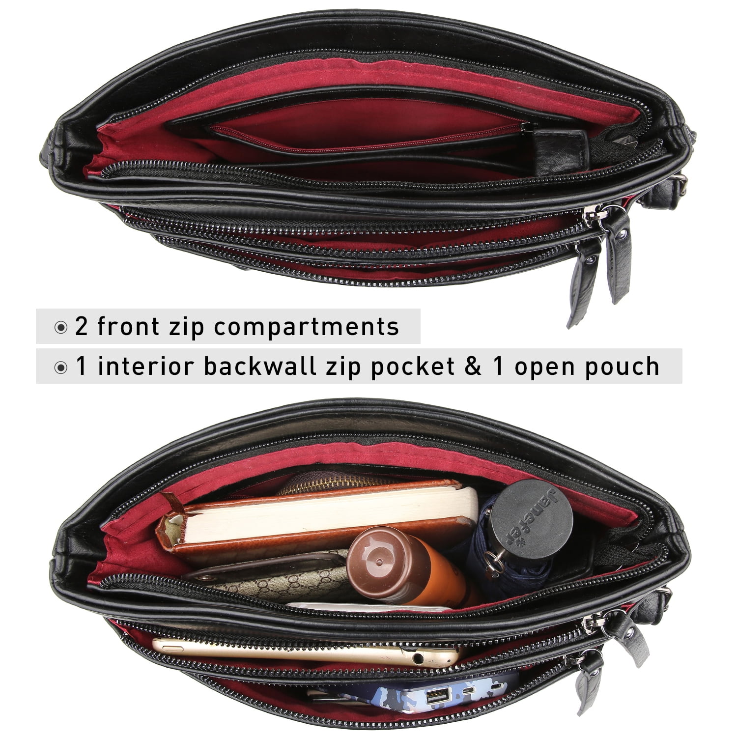 VONMAY Women's Crossbody Bags Multi-pockets Crossover Shoulder Bags