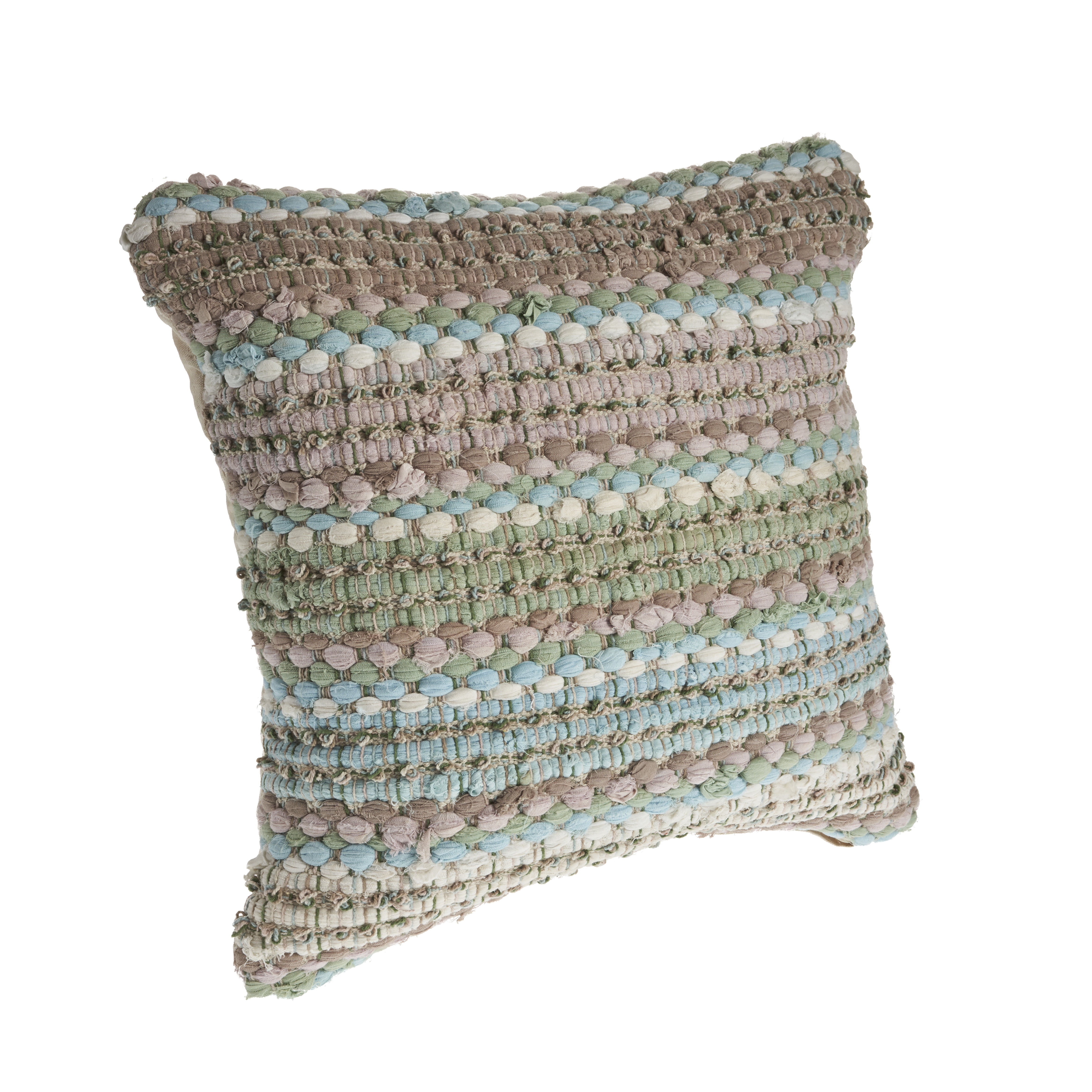 Ox Bay Drew 18" x 18" Green/Blue Striped Cotton Blend Adult Decorative Throw Pillow Cover