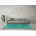 thumbnail image 3 of Ahgly Company Machine Washable Indoor Round Persian Turquoise Blue Traditional Area Rugs, 3' Round, 3 of 4