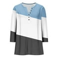 thumbnail image 3 of Cutuoiiu Loose 3/4 Sleeve Tops for Women Button V Neck Casual Tshirts Gifts, 3 of 5