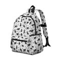 thumbnail image 2 of Black Cat and Paw Print White Pattern Cute School Backpack with Padded Back and Adjustable Shoulder Straps 13.4"x11"x4.7", 2 of 5