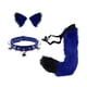 thumbnail image 3 of Juego de orejas y cola de piel sintética para disfraz de cosplay, accesorios para el pelo, de lujo, felpa para carnaval, cumpleaños, decoración Azul negro Fernando Cola para la cabeza, 3 of 8