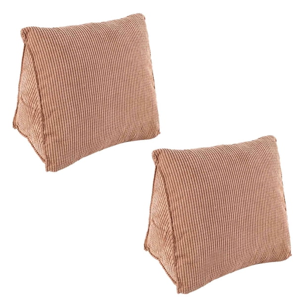 2X Cojín de Respaldo de Lectura Almohada de Cuña Cojín de Respaldo Almohadilla Lumbar Cama Silla de Oficina Almohada de Descanso Almohada de Soporte de Respaldo (Café)