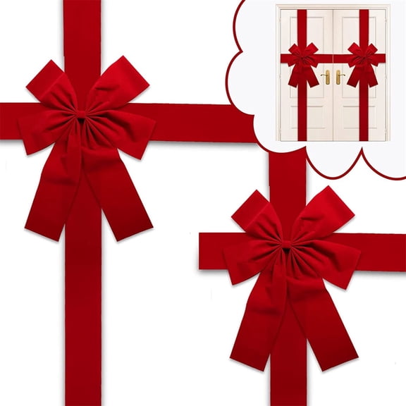 Christmas Cabinet Door Ribbons and Bows Decoration Tutuviw 13in Christmas Wreath Bow Door Hangs Red Christmas Bows for Christmas Tree Door Festive Holidays Party Supplies Decorations