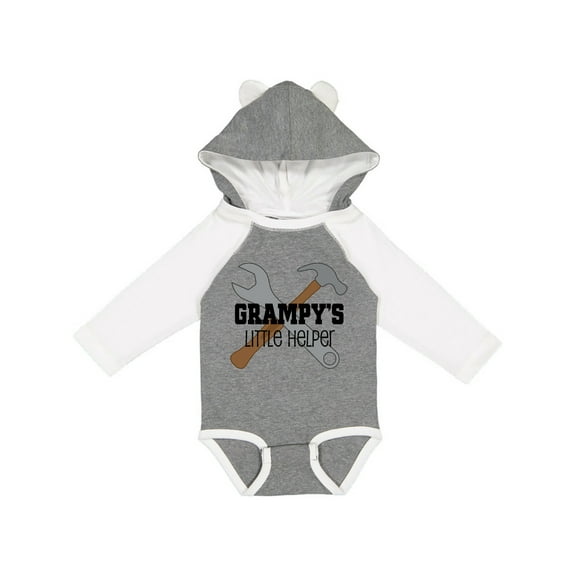 Inktastic Grampy Grandpa's Little Helper Boys Long Sleeve Baby Bodysuit