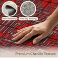 thumbnail image 6 of ODIKA 4'x6' Washable Area Rug Interlocking Squares Mosaic Long Grid Bold Geometric Abstract Refined Structured for Home Office, Under Desk, Non-Slip Chair-Friendly, Flatwoven, 6 of 7