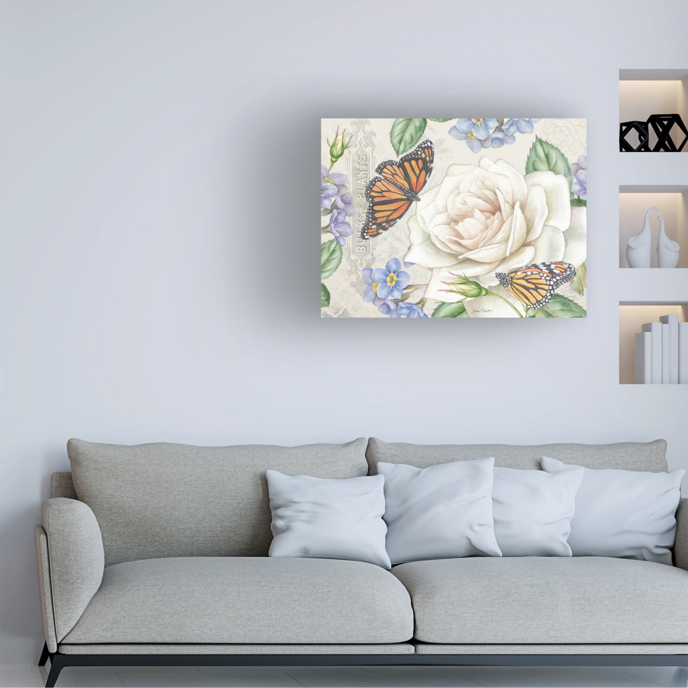 Canvas Wall Art - Jean Plout 'Rose Garden in Bloom C' Wall Art for Living Room, Bedroom, or Office Décor by Trademark Fine Art - 19 x 14 Inches