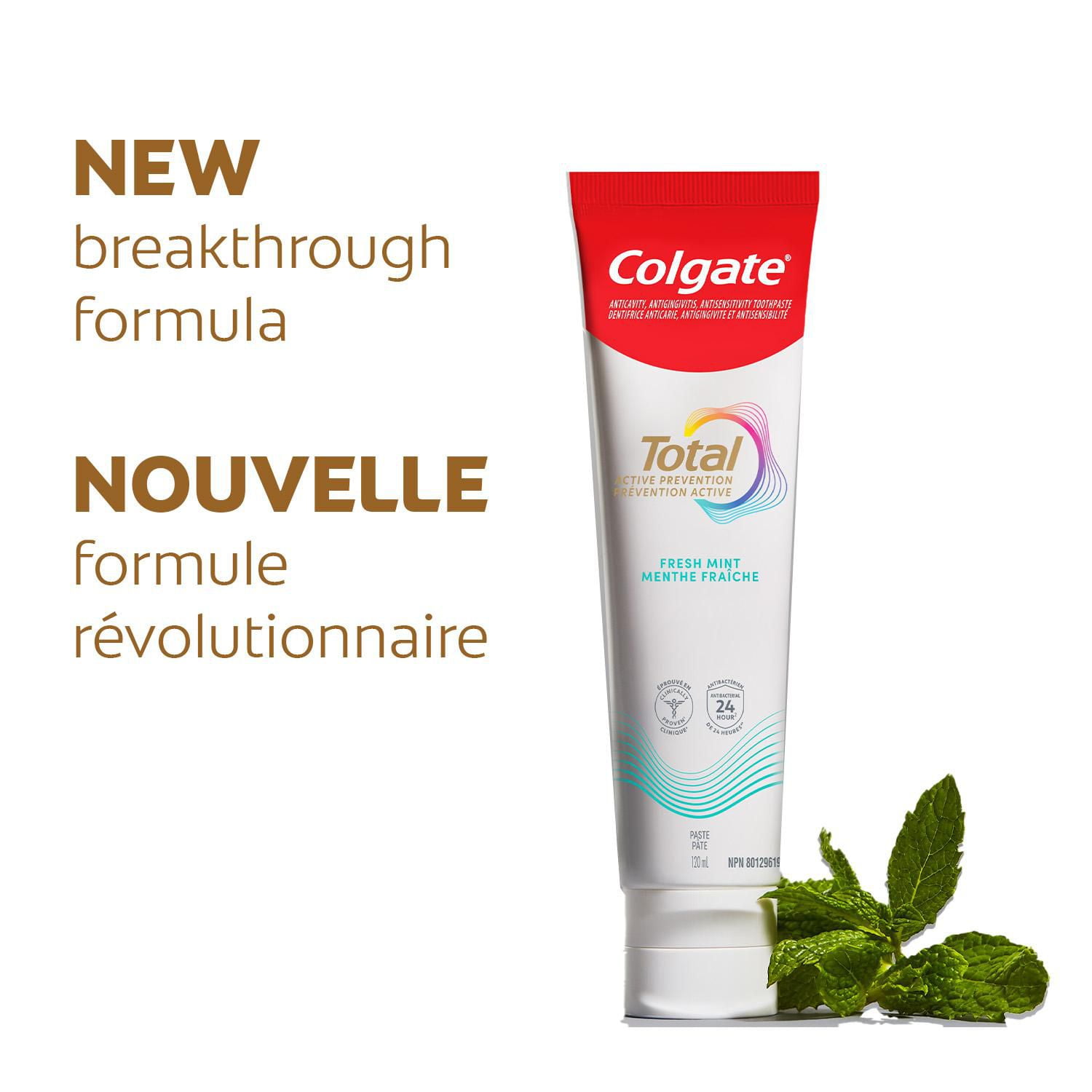 Colgate Total Active Prevention Fresh Mint Toothpaste, 120 mL, 120ml