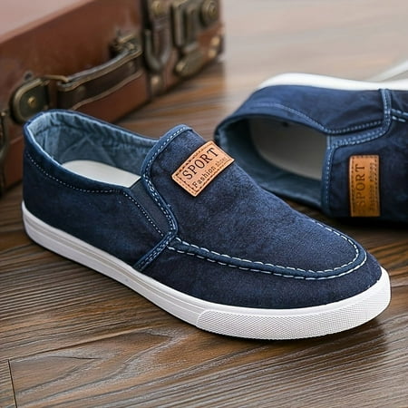 Mens Slip-on Loafers Casual Shoes - Mens Boat Shoes Comfortable Lightweight Canvas Walking Shoes