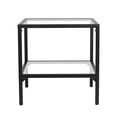 thumbnail image 1 of Mesa lateral Ruddi Mobica   de diseño moderno que combina estructura metálica negra con dos niveles de cristal ofreciendo resistencia y elegancia, 1 of 5