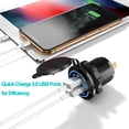 thumbnail image 6 of 4X Quick Charge 3.0 Dual USB Car Charger 12V 36W USB Fast Charger with Switch for Boat Truck Golf Cart Blue, 6 of 8