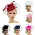 Fascinators Hat Flower Mesh Ribbons Feathers on a Headband and a Clip