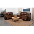 thumbnail image 2 of Greenfield 2-piece Power Reclining Sofa Set Saddle Brown, 2 of 17