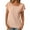 Orange, variant on Tops for Women Plus Size Round Neck Short Sleeved Solid Color Hollowed Out Casual T-Shirt Blue L