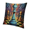 thumbnail image 4 of Nawypu Throw Pillow Cover Case Decorative Square Cushion Covers Pillowcase for Sofa Couch Bed Psychedelic Chess Chessboard Art, 4 of 7