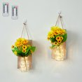 thumbnail image 5 of Albañil Apliques De Pared Led Luces De Hadas Flores Con Control Remoto Alimentado Por Batería Para Casa De Campo Boda Cafetería Bar Tienda Pared Dormitorio Decoración 2Pcs Rústico Tarro seitruly HA024962-02, 5 of 5