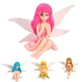 thumbnail image 1 of Flower Fairy Miniatures 4Pcs/Set Decorative Fly Wing Exquisite Artificial Flower Fairy Figurines Desktop Ornaments, 1 of 5