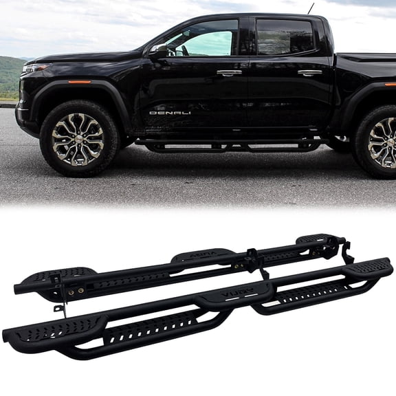 Vijay Running Boards Compatible with 2015-2016-2017-2018-2019-2020-2021-2022-2023-2024-2025-2026 Chevy Colorado Crew Cab 4-Door Bolt-on Side Steps Rails Steel Nerf Bars