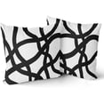 thumbnail image 3 of Black and White Throw Pillow Covers 16x16 Set of 2 Bohemian Minimalist Abstract Line Geometric Decorative Pillows Boho Design Modern Art Pillowcase Cotton Square Cushion Couch Sofa Bed, 3 of 6