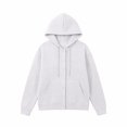 thumbnail image 6 of Tusihei Women Fall Winter Hooded Fleece Shacket Button Down Casual Cardigan Pullover Solid Warm Loose Coat Jacket for Women Outdoor Lounge, White S, 6 of 6