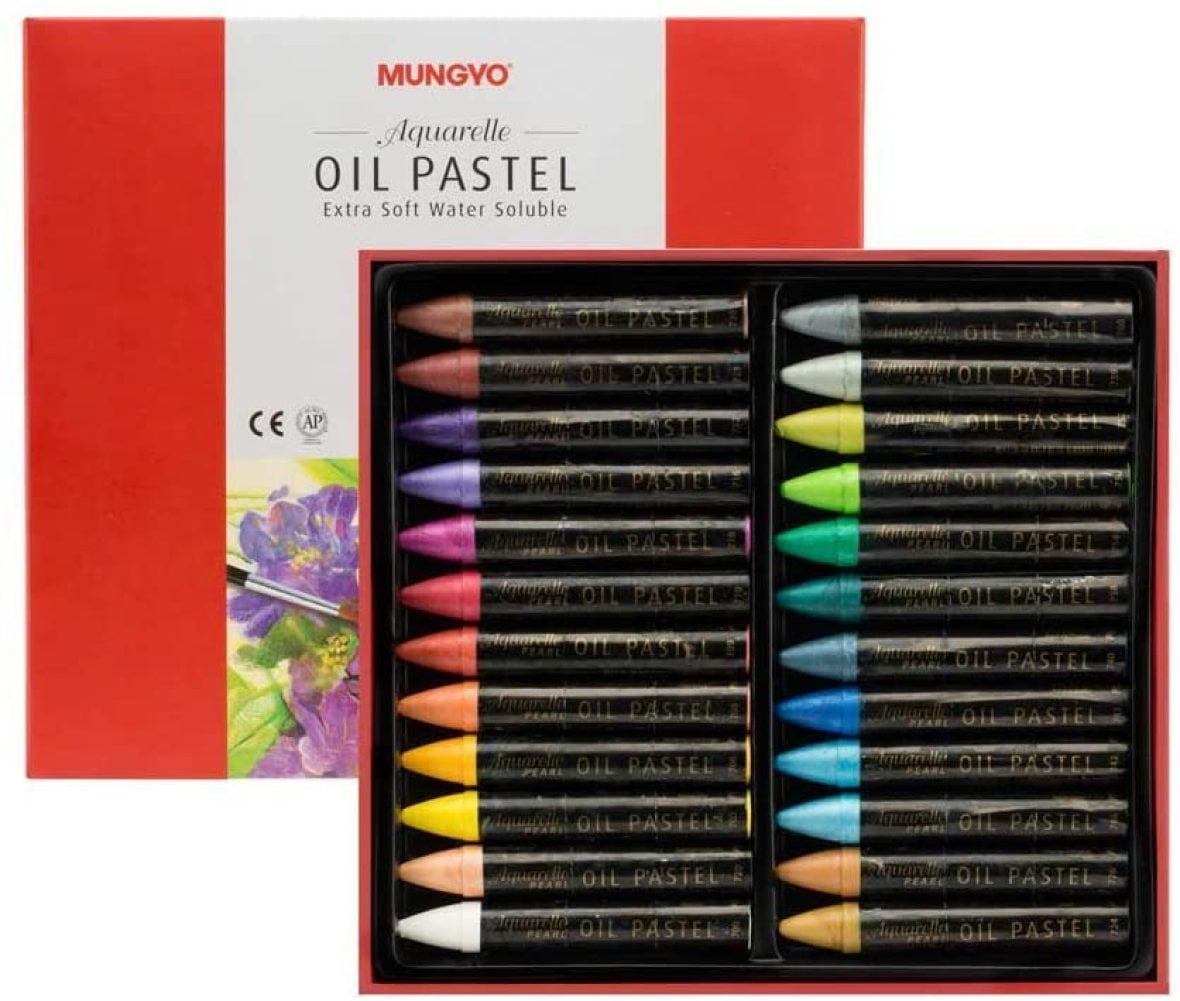 Mungyo Extra Soft Water Soluble Oil Pastels Set of 24 Pearl Color 