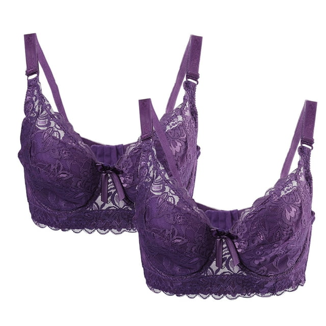 INSPIRE CHIC Women's Plus Size Full Coverage Padded Floral Underwired Bra