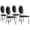 Black-Silver, variant on Luxury Dining Chairs Set of 4, Oval Back PU Upholstered Chairs with Stainless Steel Cabriole Legs, Dining Chairs for Kitchen, Living Room, Office
