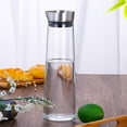 thumbnail image 2 of Jarra para agua fría, botella de agua de cristal con tapa de acero inoxidable, jarra de cristal, jarra para agua caliente para té de frutas, 1L, 2 of 8