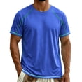 thumbnail image 5 of hlysgo Mens Workout Quick Dry Shirts Athletic Moisture Wicking Running Gym Mesh Shirt Performance Lightweight T-Shirts Blue,5xL, 5 of 5