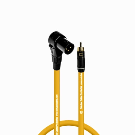 Coluber Cable Balanced Right Angle XLR Male to RCA Male Pro 3-Pin Connector